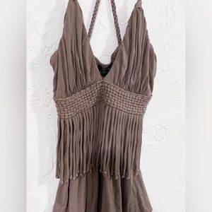 Women’s SKY top size Medium Brown Fringe